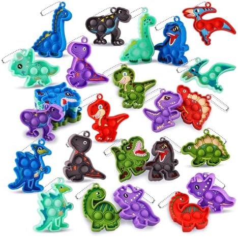 Dinosaur pop keychains, 24 pack