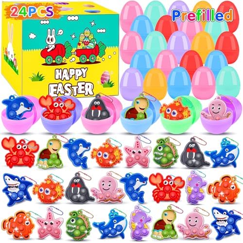 Easter eggs with sea animal pops, 24 pack